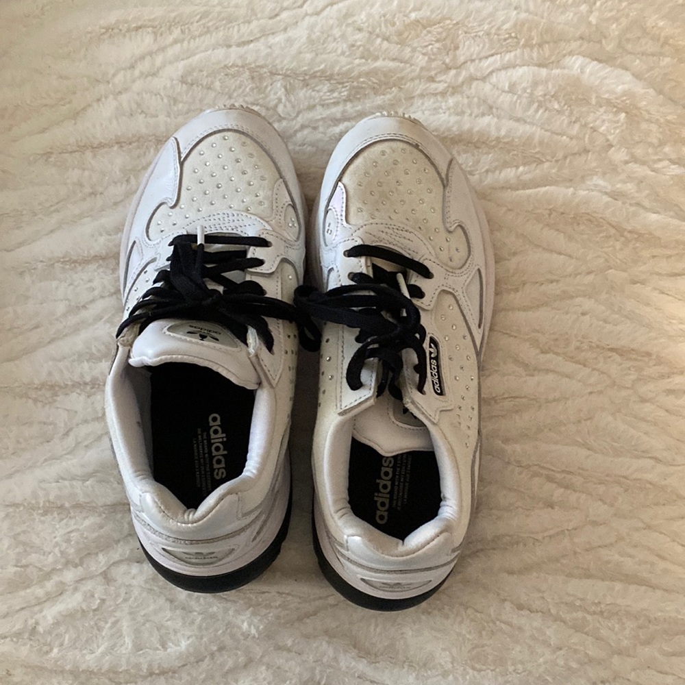 GUC Adidas sneakers white and black rhinestone size 7.5